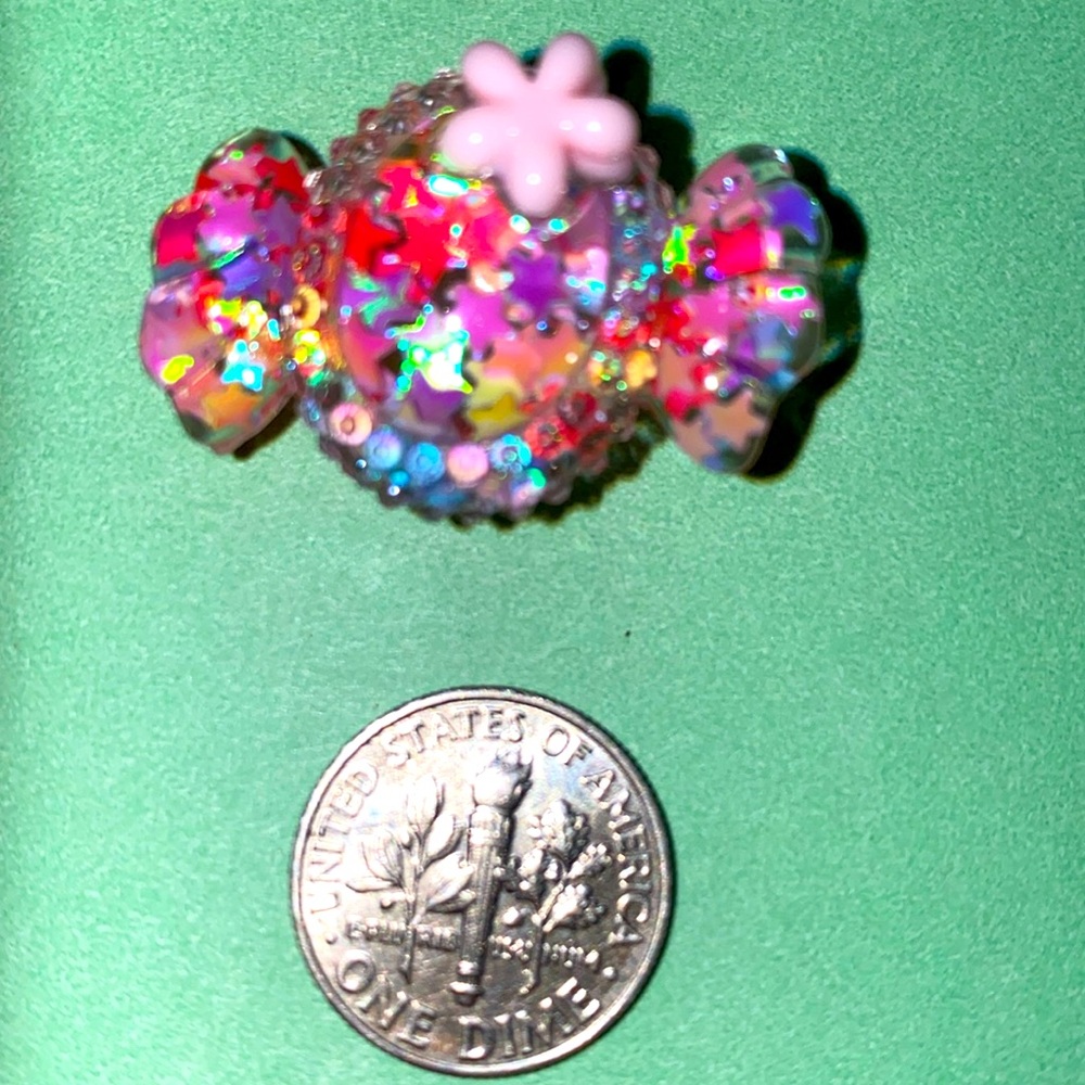 (10 for $15) Multicolor Sparkly Wrapped Candy w/ Flower Acrylic Croc Shoe Charms